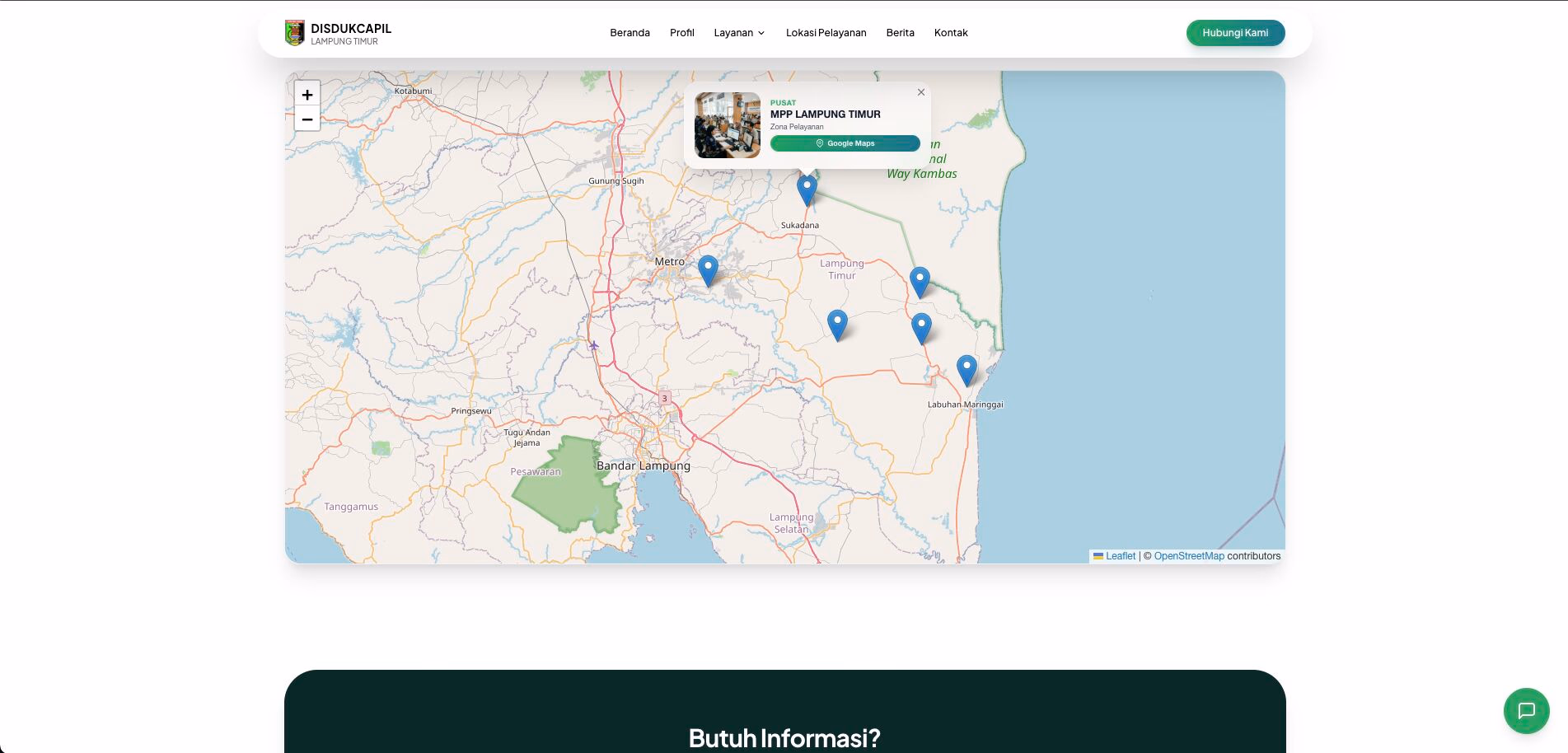 Disdukcapil Lampung Timur — Interactive Service Points & MPP Location Map