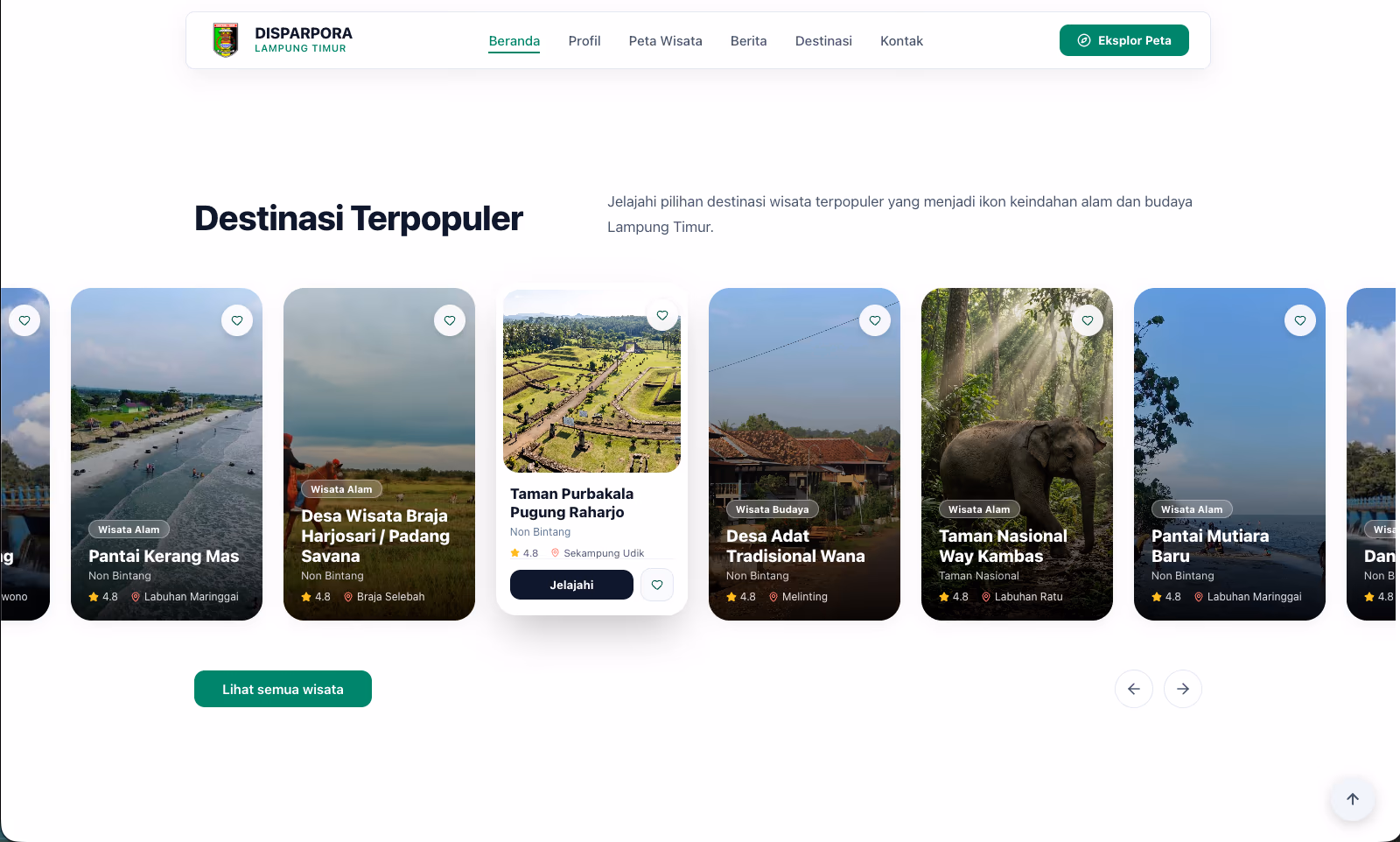 Disparpora Lampung Timur — Destinations